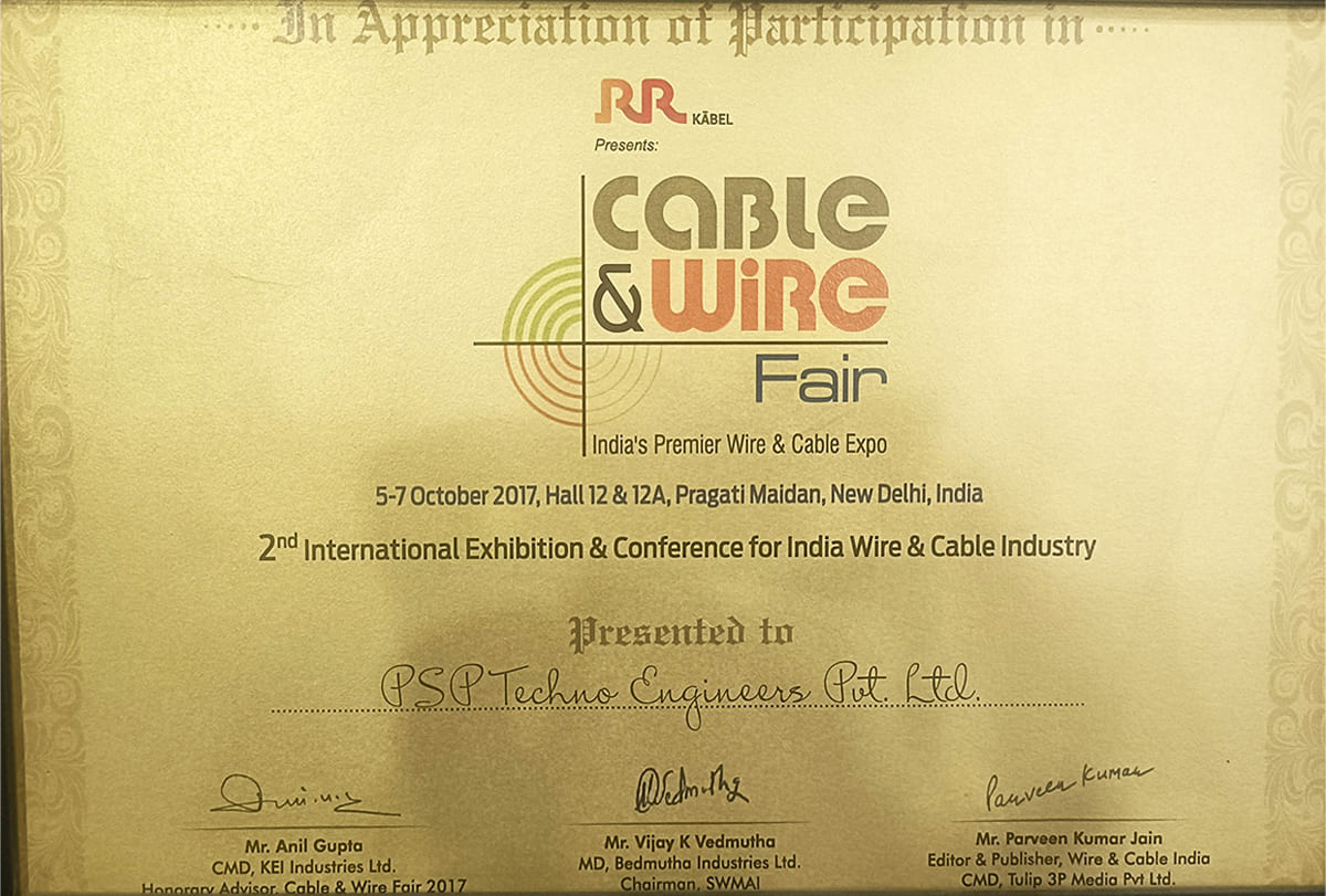 RR Kabel Cable and Wire Fair Certifications